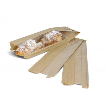 Крафт пакет Саше с боковым окном 90х45х340, 40г/м2, окно 60 (100шт) 08566559 фото
