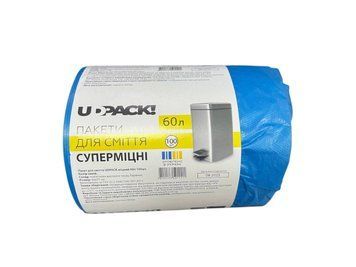 Пакеты для мусора, UDPACK, 60л, 100шт, Крепкие 47255516 фото